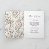 Lavendel- und Elfenbein-Hochzeit Dankeskarte (Innenseite)