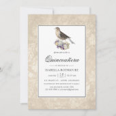 Lavendel und Elfenbein Vintag Quinceañera Einladung (Vorderseite)