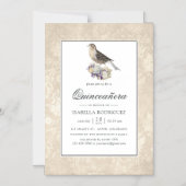 Lavendel und Elfenbein Vintag Quinceañera Magneteinladung (Vorderseite)