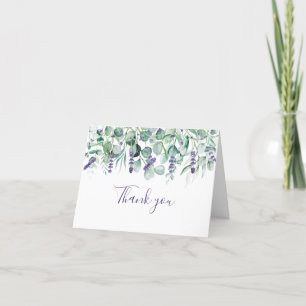 Lavendel und Eukalyptus Blumen Hochzeits-Dankeschö Dankeskarte