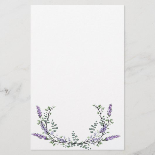Lavendel und Eukalyptus Briefpapier (Vorderseite)