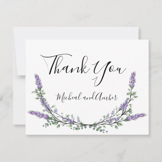 Lavendel und Eukalyptus Dankeskarte (Vorderseite)