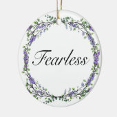 Lavendel und Eukalyptus Fearless Aquarellblume Keramik Ornament (Links)