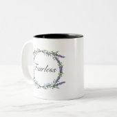 Lavendel und Eukalyptus Fearless Zweifarbige Tasse (Vorderseite Links)