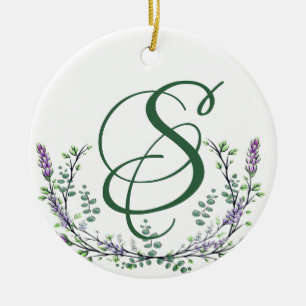 Lavendel und Eukalyptus Keramik Ornament