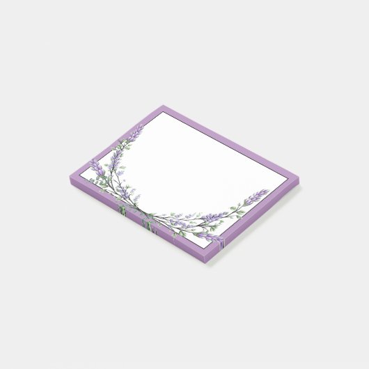 Lavendel und Eukalyptus Post-it Klebezettel (angewinkelt)