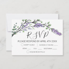 Lavendel- und Eukalyptus-RSVP-Karte RSVP Karte