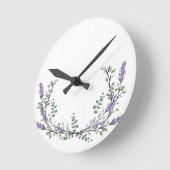 Lavendel und Eukalyptus Runde Wanduhr