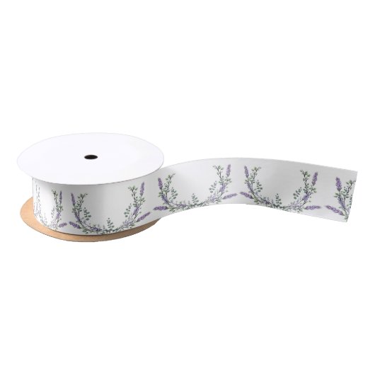 Lavendel und Eukalyptus Satinband (Spule)