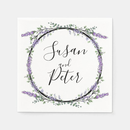 Lavendel und Eukalyptus Serviette (Vorderseite)