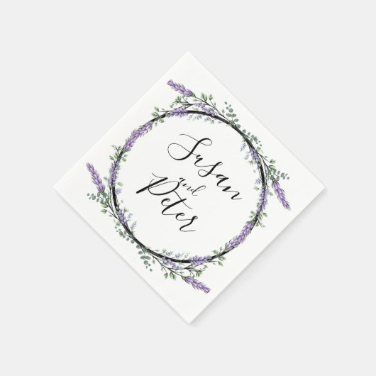 Lavendel und Eukalyptus Serviette (Ecke)