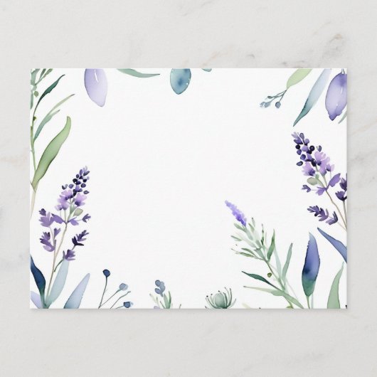 Lavendel und Eukalyptus Wasserfarbe Postkarte (Vorderseite)