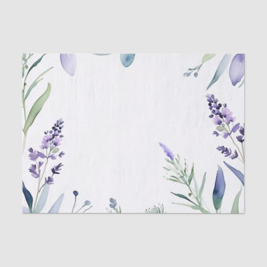 Lavendel und Eukalyptus Wasserfarbe Seidenpapier (Vorderseite)