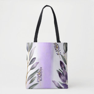 Lavendel und Eukalyptus Watercolor Tasche