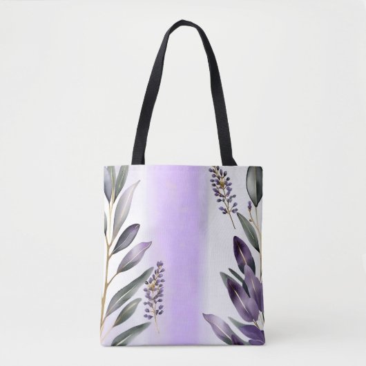 Lavendel und Eukalyptus Watercolor Tasche (Vorderseite)