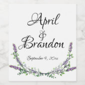 Lavendel und Eukalyptus Weinetikett (Einzelnes Label)