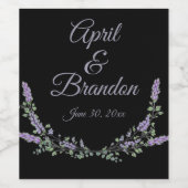 Lavendel und Eukalyptus Weinetikett (Einzelnes Label)