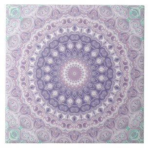 Lavendel- und Flieder-Mandala-Muster Fliese