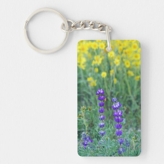Lavendel und Gelbblüte Schlüsselanhänger (Vorderseite)
