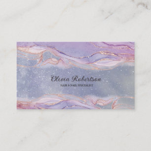 Lavendel und Gold Elegante Business Card Visitenkarte