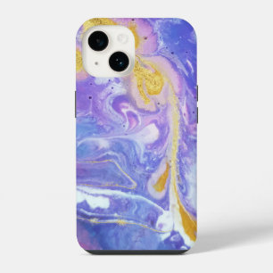 Lavendel und Gold Fluid Abstrakt iPhone 14 Hülle
