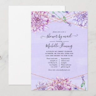 Lavendel- und Gold-Geometrie-Baby-Shower per Post Einladung