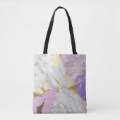 Lavendel und Gold Marmor Luxe Tasche (Vorderseite)