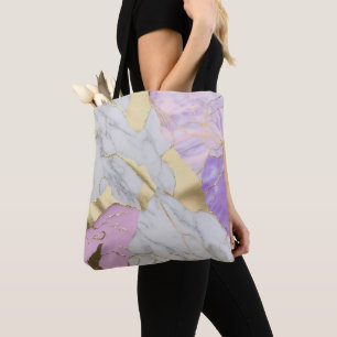 Lavendel und Gold Marmor Luxe Tasche