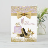 Lavendel und Gold Quinceanera Geburtstagsparty Einladung (Stehend Vorderseite)