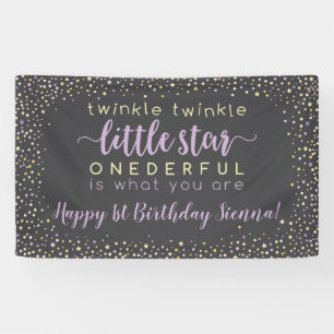 Lavendel und Gold Twinkle Star Banner