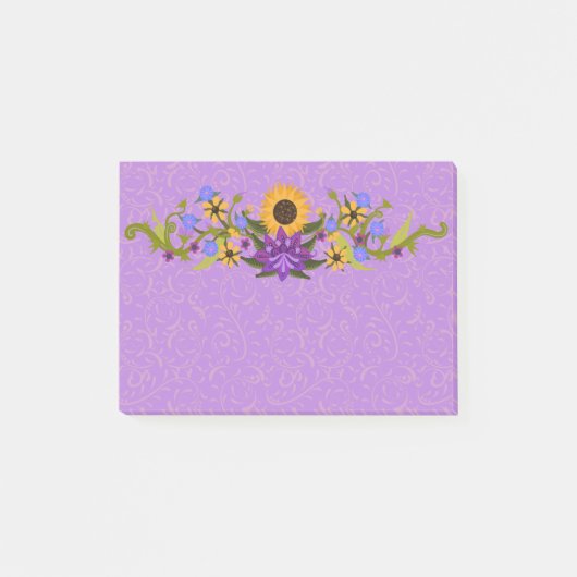 Lavendel und Goldblume Post-it Klebezettel (Vorderseite)