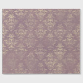 Lavendel- und Golddamask Geschenkpapier (Flach)