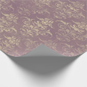 Lavendel- und Golddamask Geschenkpapier (Ecke)