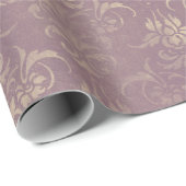 Lavendel- und Golddamask Geschenkpapier (Rolleneckpunkt)