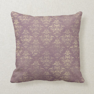 Lavendel- und Golddamask Kissen