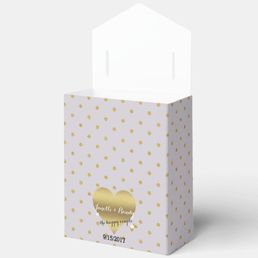 Lavendel- und Goldherz Polka Dots Duschkabine Part Geschenkschachtel (Offen)