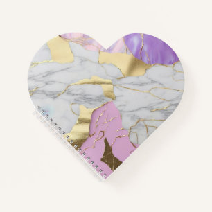 Lavendel- und Goldmarmor Luxe Notizblock