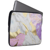 Lavendel- und Goldmarmor-Luxus Laptopschutzhülle (Vorne Rechts)