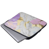 Lavendel- und Goldmarmor-Luxus Laptopschutzhülle (Vorne Knopf)