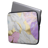 Lavendel- und Goldmarmor-Luxus Laptopschutzhülle (Vorderseite Links)
