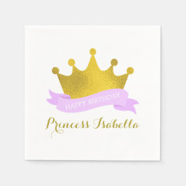 Lavendel und Goldprinzessin Geburtstagsparty Serviette