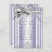 Lavendel und Grau-Pearl-Brautparty Einladung (Vorne/Hinten)