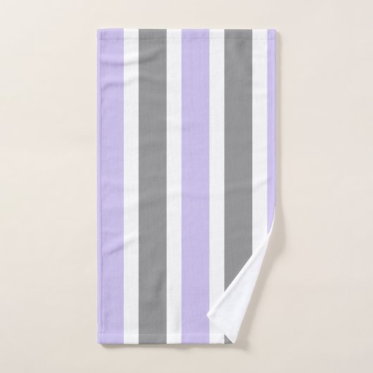 Lavendel und Grau Stripe Badetuch Set (Handtuch)