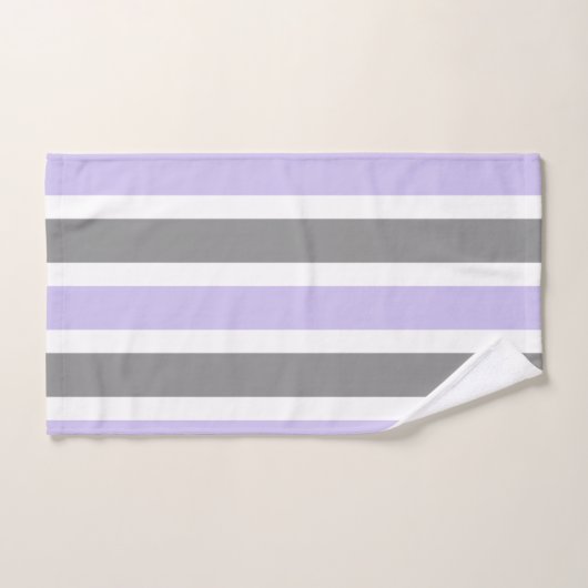Lavendel und Grau Stripe Badetuch Set (Handtuch)