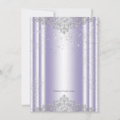 Lavendel und Graue Girly-Babydusche Einladung (Rückseite)