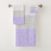 Lavendel- und Gray Crosshatch-Muster, Badhandtuch Set (Insitu)