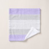 Lavendel- und Gray Crosshatch-Muster, Badhandtuch Set (Waschlappen)