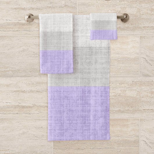 Lavendel- und Gray Crosshatch-Muster, Badhandtuch Set