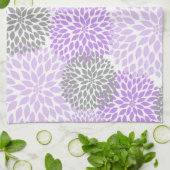 Lavendel und Gray Floral Kitchen Handtuch (Gefaltet)