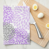 Lavendel und Gray Floral Kitchen Handtuch (Viertel Falte)